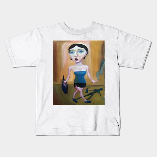 Shopping girl Kids T-Shirt by diegomanuel